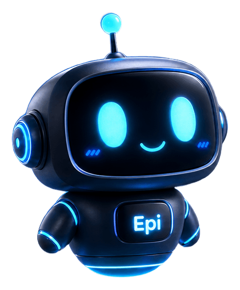 Epi, the epifania robot, floating over his halo